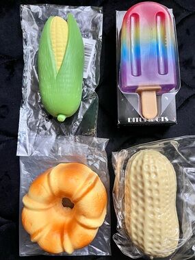 4 Food Squishies Bundle, FREE Mini Squishy w/ Purchase